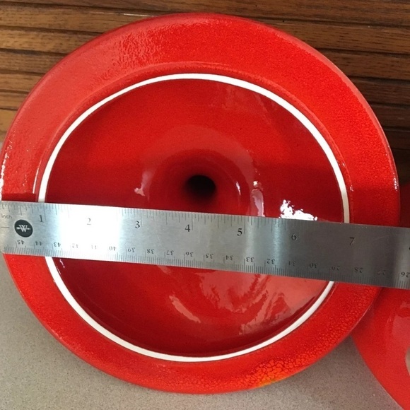 MCM Global Views Begonia Red 12” Tall 2 Piece Candy Hiding Dish Vase Home Decor - Picture 6 of 12